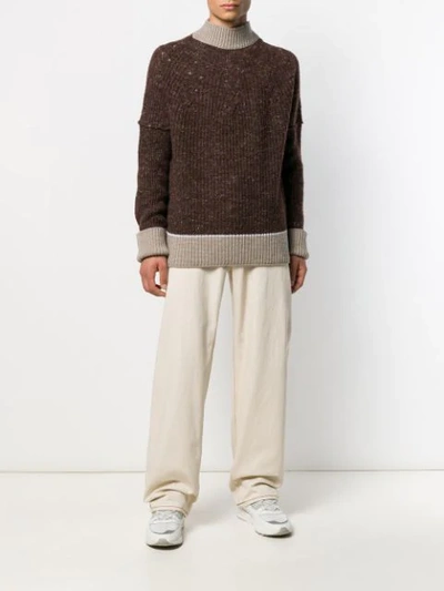 Jacquemus Pierre Deconstructed Merino-wool Sweater In Brown | ModeSens