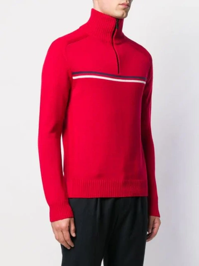 Shop Rossignol Zipped Neck Jumper In Red