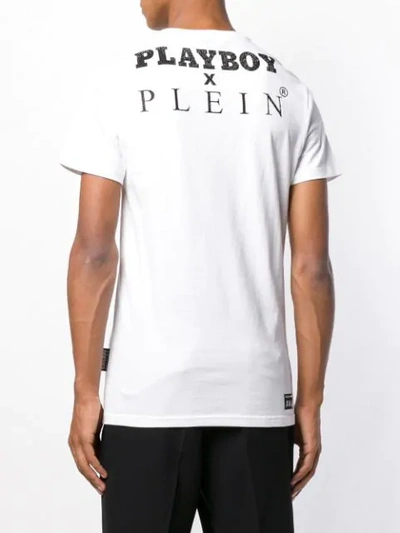 Shop Philipp Plein 'playboy X Plein' T-shirt In White