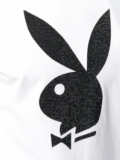 Shop Philipp Plein 'playboy X Plein' T-shirt In White