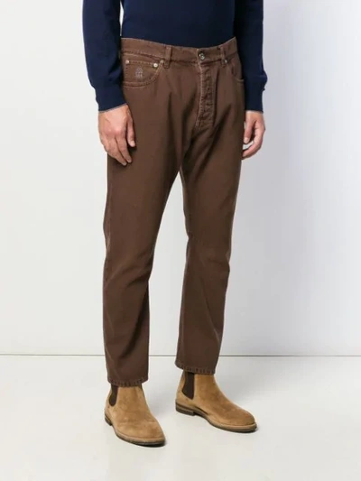 Shop Brunello Cucinelli Slim-fit Jeans In Brown