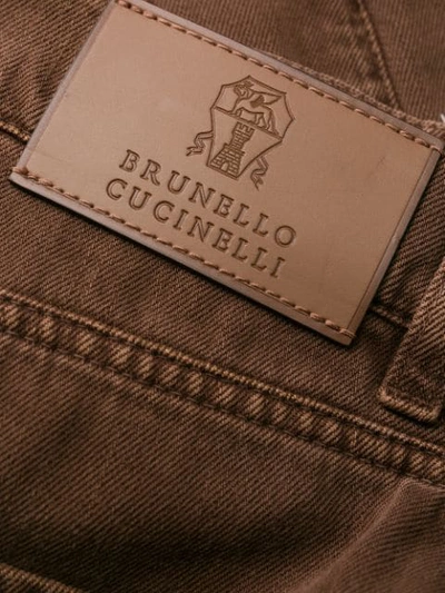 Shop Brunello Cucinelli Slim-fit Jeans In Brown