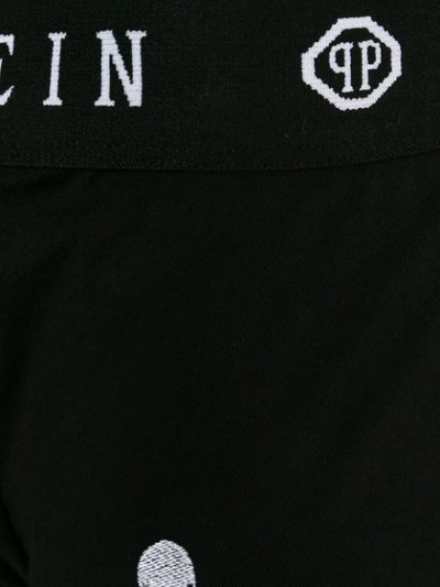 Shop Philipp Plein Logo Skull Embroidered Boxers In Black