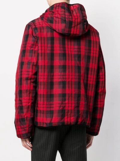 Shop N°21 Checked Hooded Jacket In Red