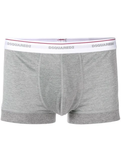 Shop Dsquared2 Logo Waistband Boxers In Grey