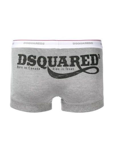 Shop Dsquared2 Logo Waistband Boxers In Grey