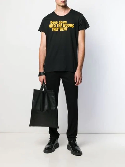 Shop Ann Demeulemeester T-shirt Mit Print In Black
