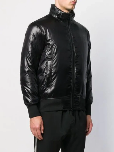 Shop Emporio Armani Bomber Down Jacket In Black