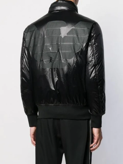 Shop Emporio Armani Bomber Down Jacket In Black