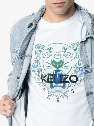 Shop Kenzo Tiger Print T-shirt In White
