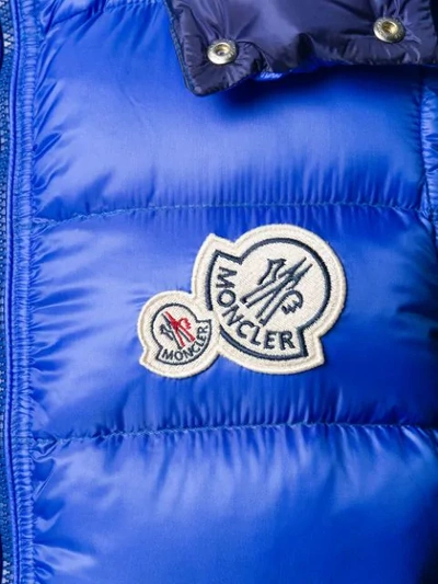 Shop Moncler Hooded Padded Gilet In Blue