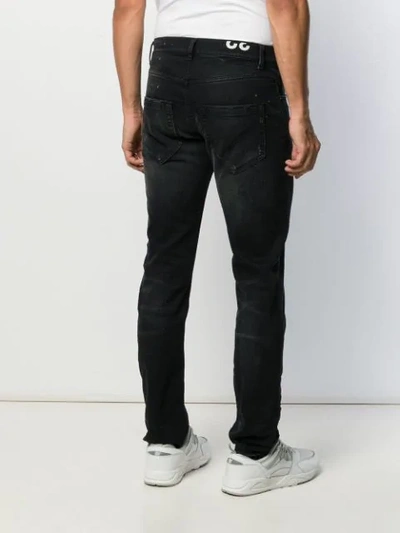 Shop Dondup Mius Distressed Slim Fit Jeans In Black