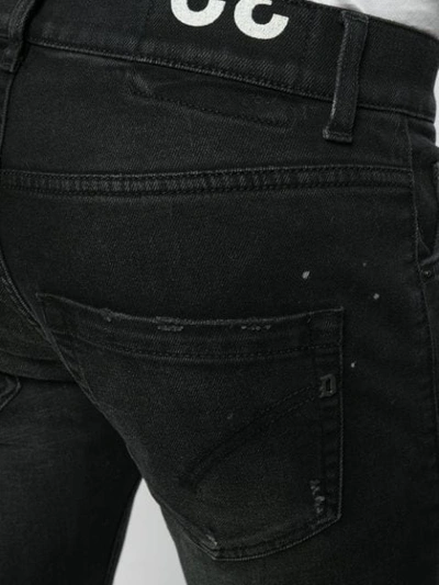 Shop Dondup Mius Distressed Slim Fit Jeans In Black