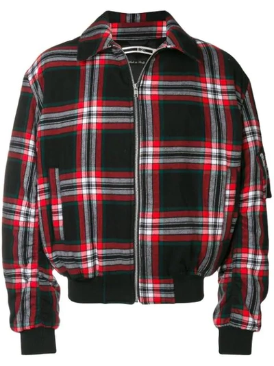 Shop Mcq By Alexander Mcqueen Tartan Bomber Jacket In Black