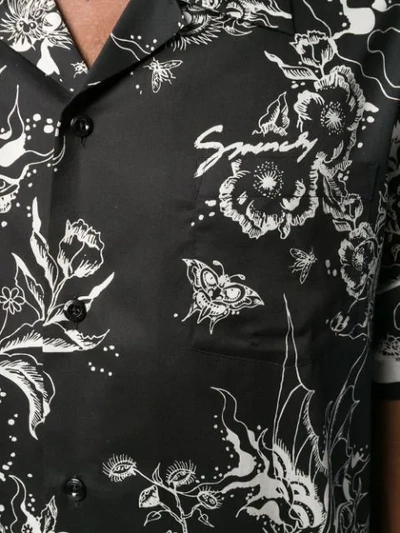 Shop Givenchy Monster Print Hawaiian Shirt In Black