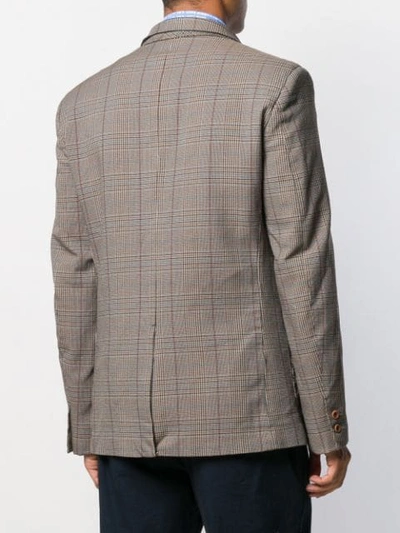 Shop Junya Watanabe Check Print Blazer Jacket In Neutrals
