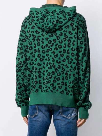 Shop Just Don Leopard Print Knit Hoodie In Black