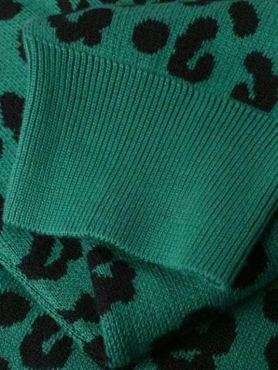 JUST DON LEOPARD PRINT KNIT HOODIE - 黑色