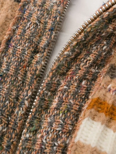 Shop Maison Flaneur Striped Knit Cardigan In Neutrals