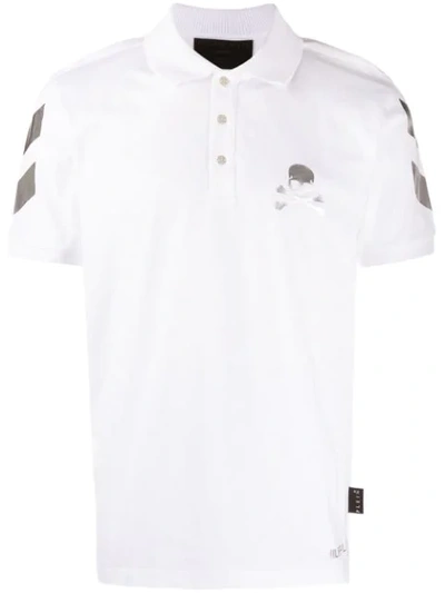 Shop Philipp Plein Statement Polo Shirt In White