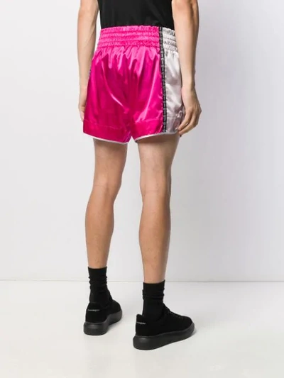 Shop Versace Logo-stripe Boxing Shorts In Pink