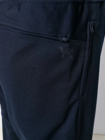 Shop Y-3 Zipped Track Pants In Blue