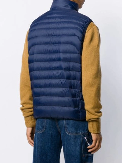 Shop Polo Ralph Lauren Padded Gilet In Blue