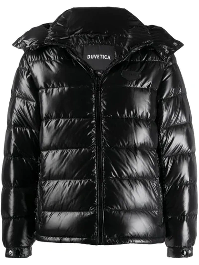 Shop Duvetica Hooded Padded Jacket In Black