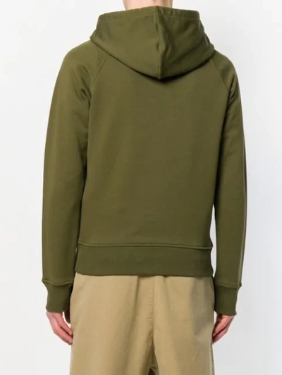 Shop Ami Alexandre Mattiussi Hoodie With Red Ami De Coeur Embroidery In 350 Khaki