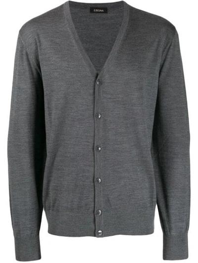 Shop Z Zegna Classic Cardigan In K98 Grey