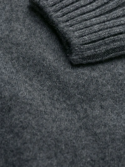 Shop Barba Rib-trimmed Cashmere Jumper In Grey