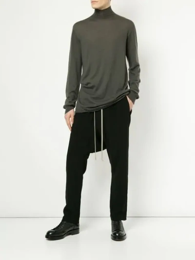 Shop Rick Owens Drop-crotch Trousers - Black