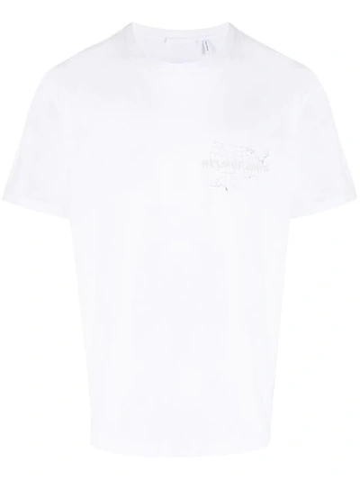 Shop Helmut Lang Map Graphic T-shirt In White