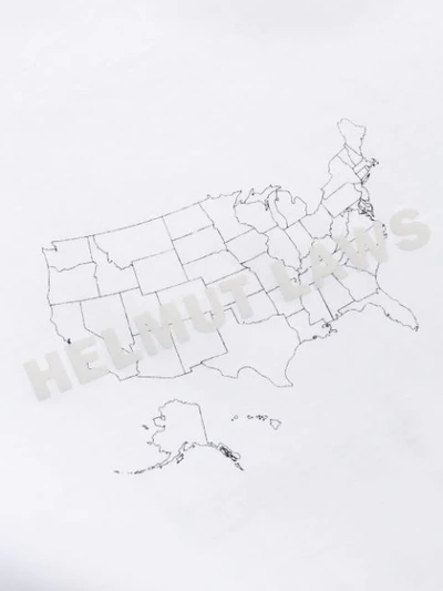 Shop Helmut Lang Map Graphic T-shirt In White