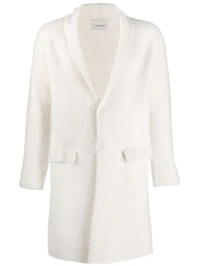 Shop Laneus Brushed Texture Coat In White