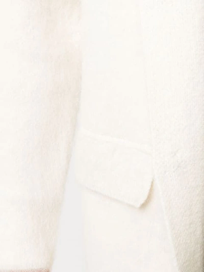 Shop Laneus Brushed Texture Coat In White