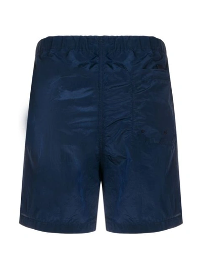 Shop Stone Island Logo Patch Swim Shorts In Blue