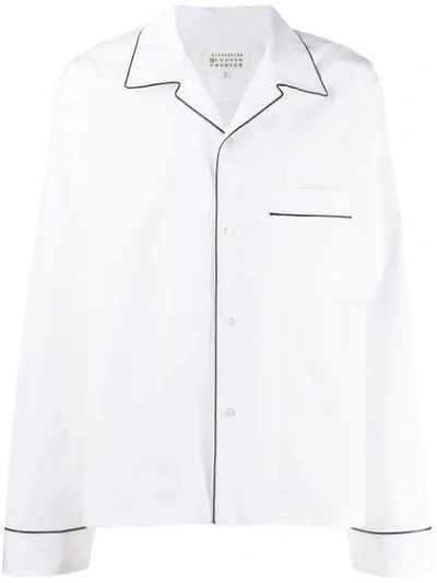 Shop Maison Margiela Contrast Piped Trim Shirt In White