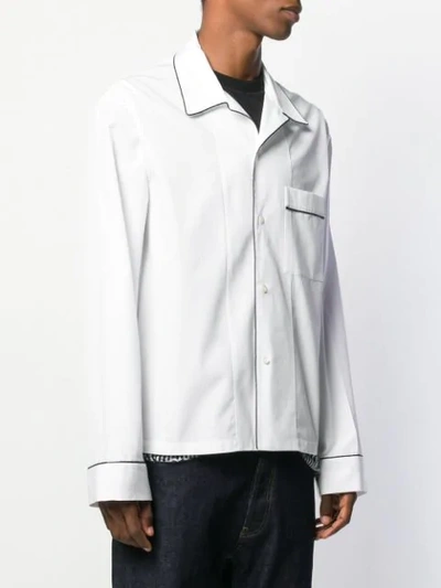 Shop Maison Margiela Contrast Piped Trim Shirt In White