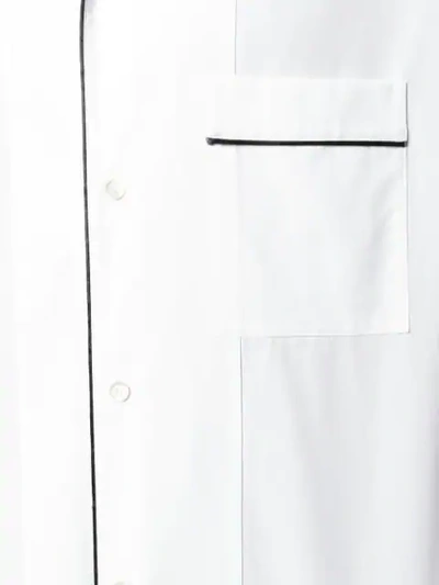 Shop Maison Margiela Contrast Piped Trim Shirt In White