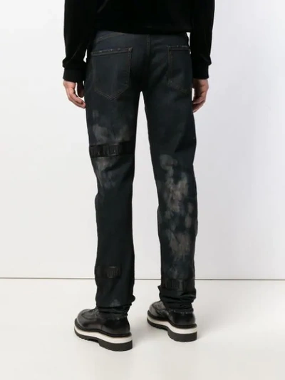 PHILIPP PLEIN DISTRESSED SLIM-FIT JEANS - 黑色