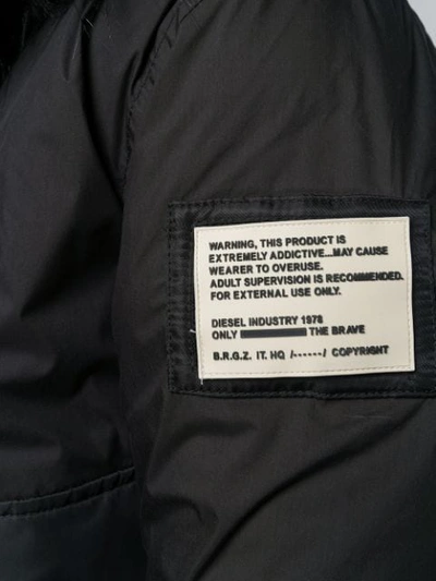 Shop Diesel Hooded Bomber Jacket In Black