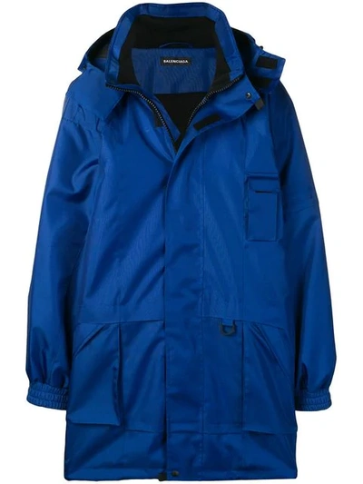 Shop Balenciaga New Parka In Blue