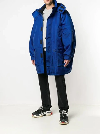 Shop Balenciaga New Parka In Blue