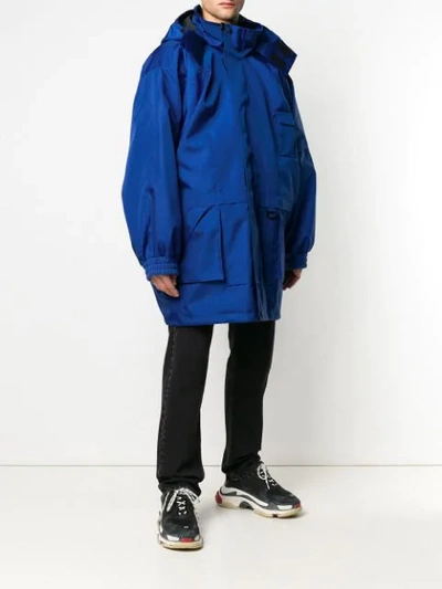 Shop Balenciaga New Parka In Blue