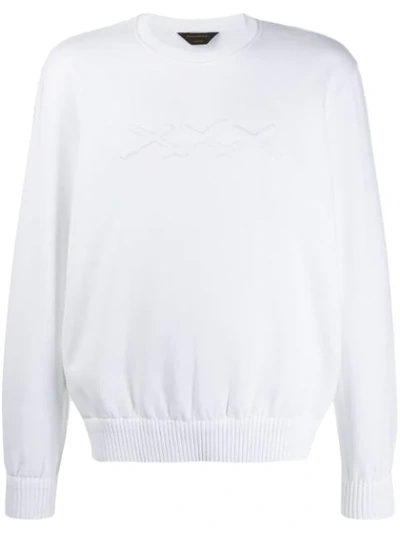 Shop Ermenegildo Zegna 'xxx' Logo Print Sweatshirt In White