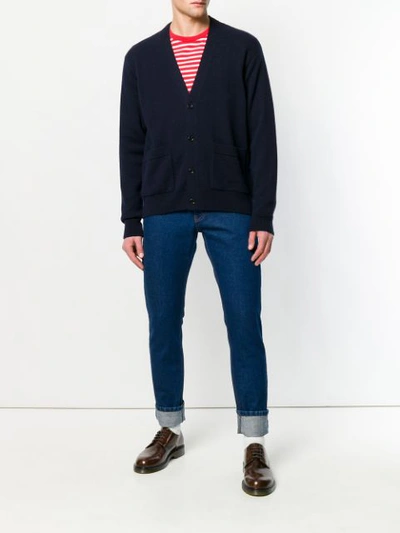 Shop Ami Alexandre Mattiussi Oversize Fit Cardigan In Blue