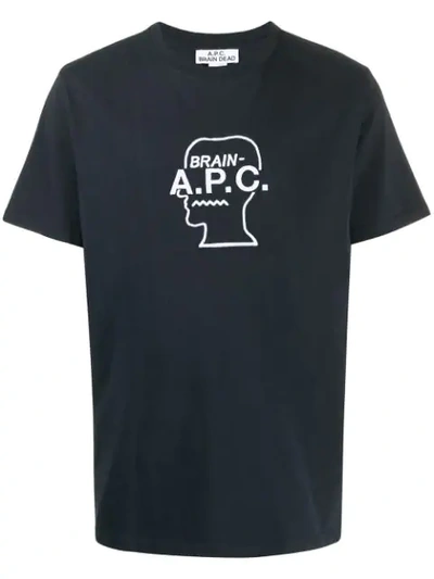 Shop A.p.c. X Brain Dead T-shirt Mit Logo In Blue