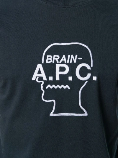 Shop Apc X Brain Dead T-shirt Mit Logo In Blue