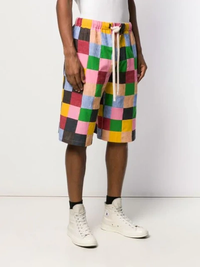 Shop Loewe Patchwork Shorts In Pink